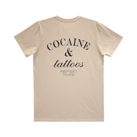 COCAINE AND TATTOOS BOYS SMALL PRINT TEE TAN