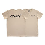 CUNT V2 BOYS SMALL PRINT TEE TAN