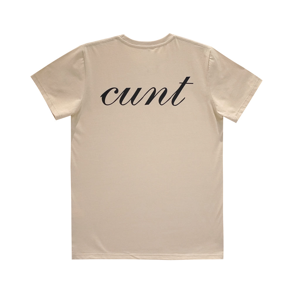 CUNT V2 BOYS SMALL PRINT TEE TAN