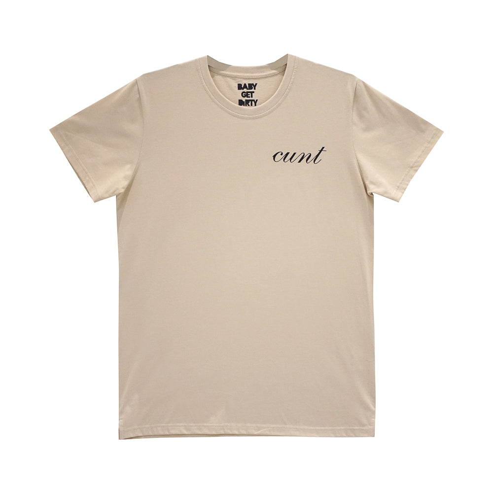 CUNT V2 BOYS SMALL PRINT TEE TAN