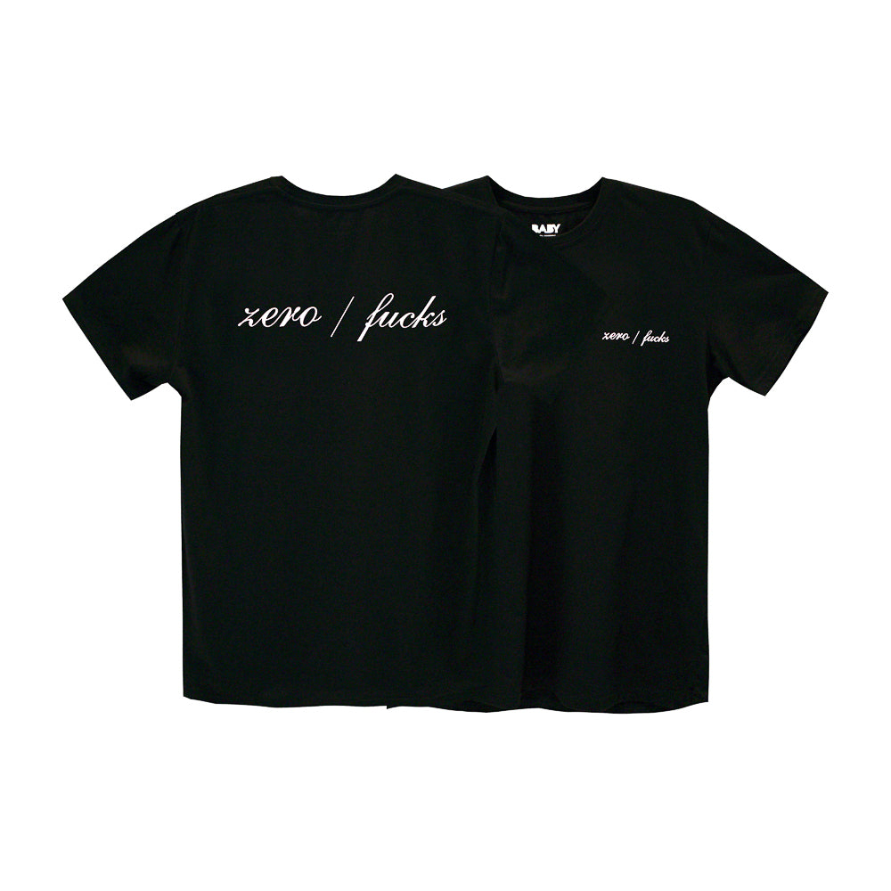 ZERO FUCKS SMALL PRINT TEE